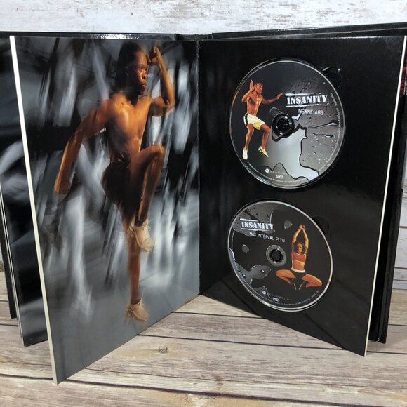 Insanity Total Body Workout Program Beach Body 10 Disc VD & Insane Abs DVD Lot - Picture 7 of 9